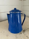 Speckled blue enamel coffee pot