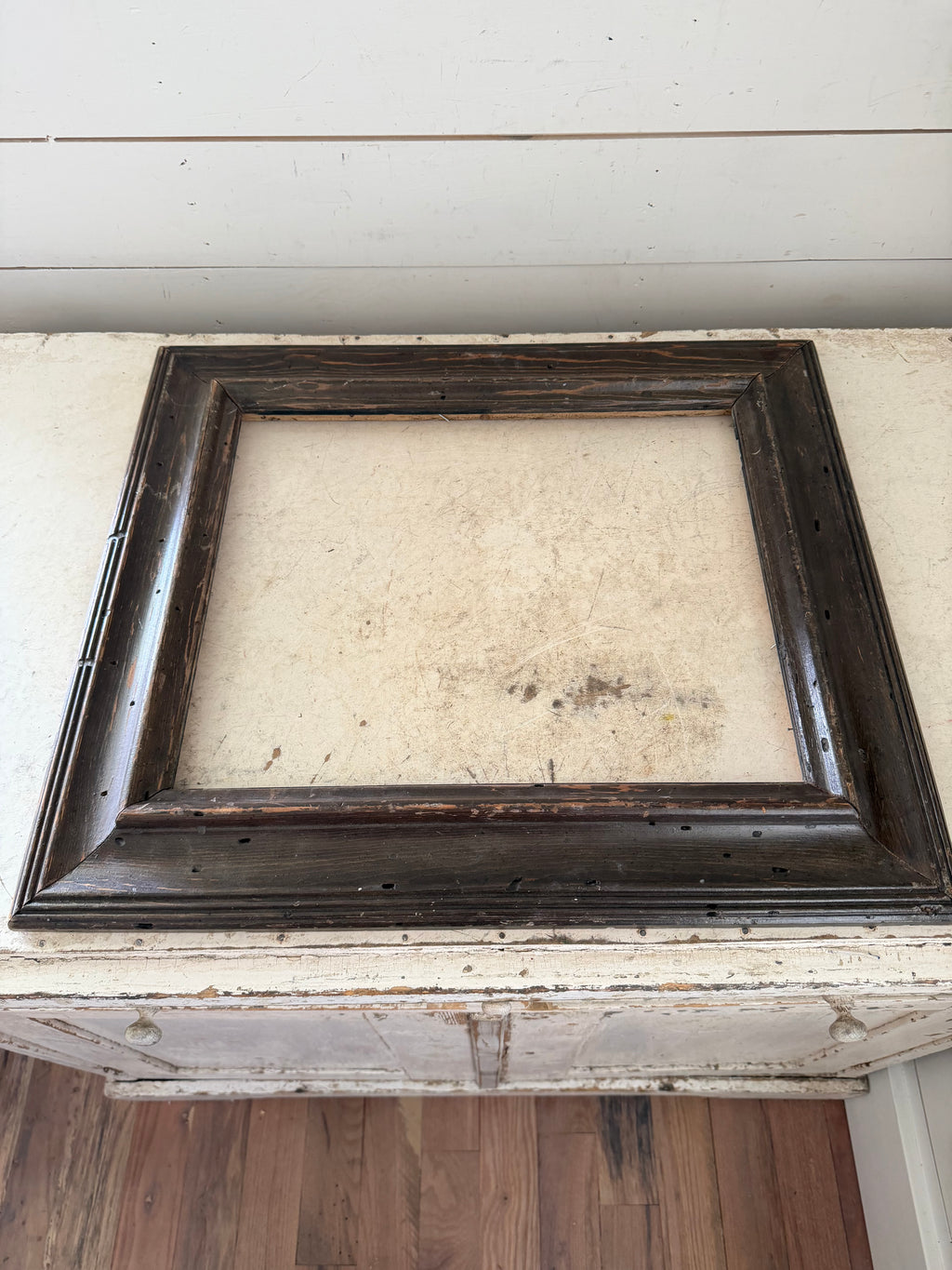 Antique wormwood frame will get print