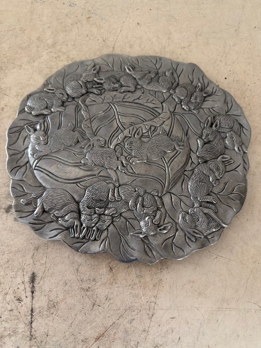 Arthur Court Vintage Rabbit Bunnies Trivet