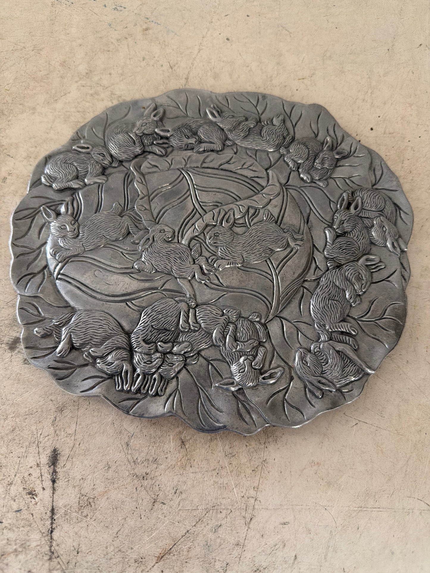 Arthur Court Vintage Rabbit Bunnies Trivet