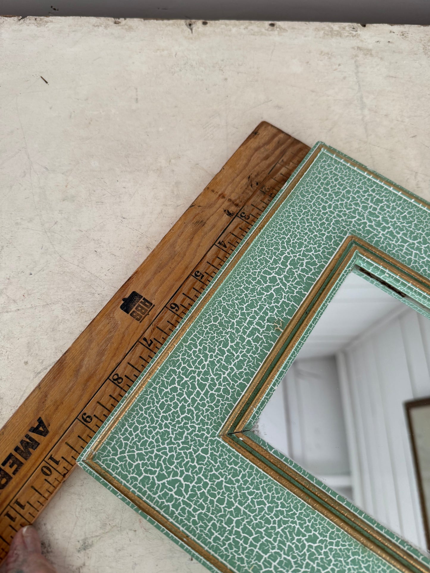 Crackle Green Mirror