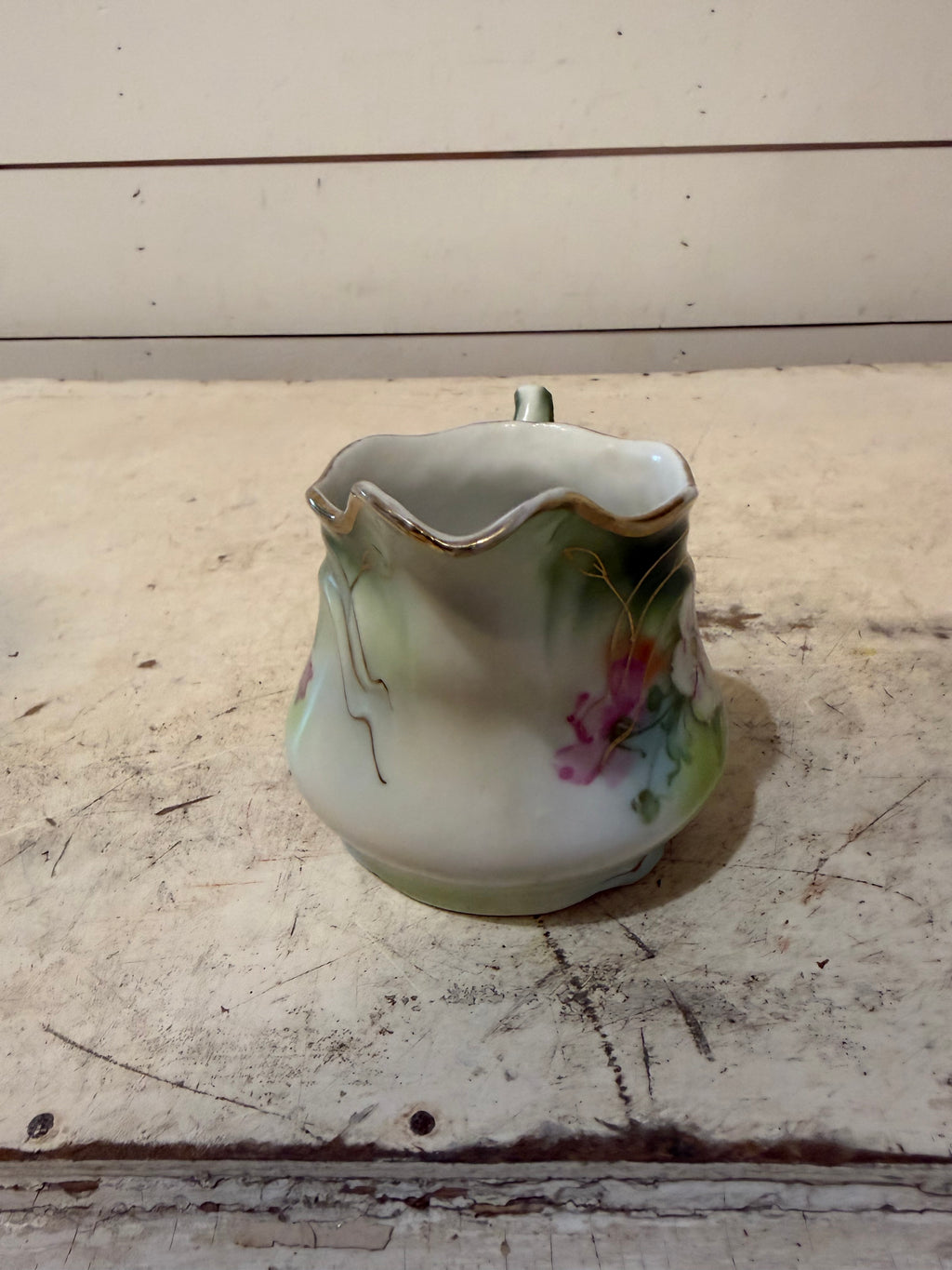 Antique Bavarian hand painted Floral Creamer