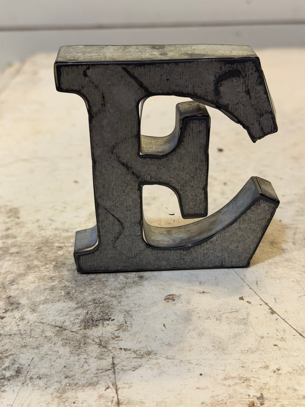 Rustic galvanized, tin letters sold individually Rusted galvanized, tin letters sold individually 3-3/4” - hanging hardware on back