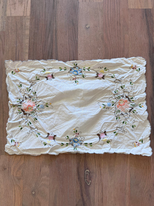 Vintage Embroidered table scarf