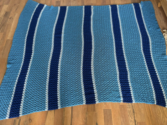 Blue Striped Afghan