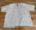Vintage Worthington Lacey Crochet Short Sleeve Cardigan Large