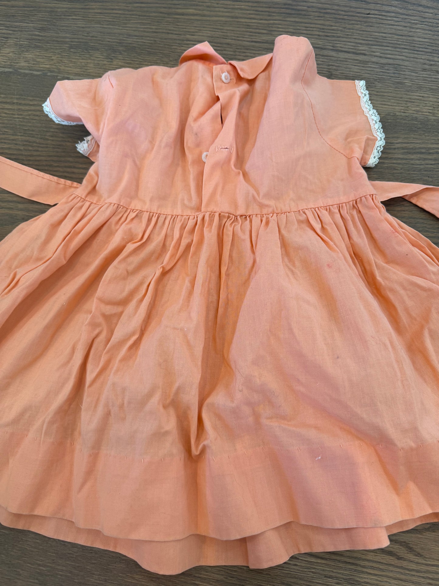 Vintage Homemade Smocked Baby Dress est 3-6mo Good Condition