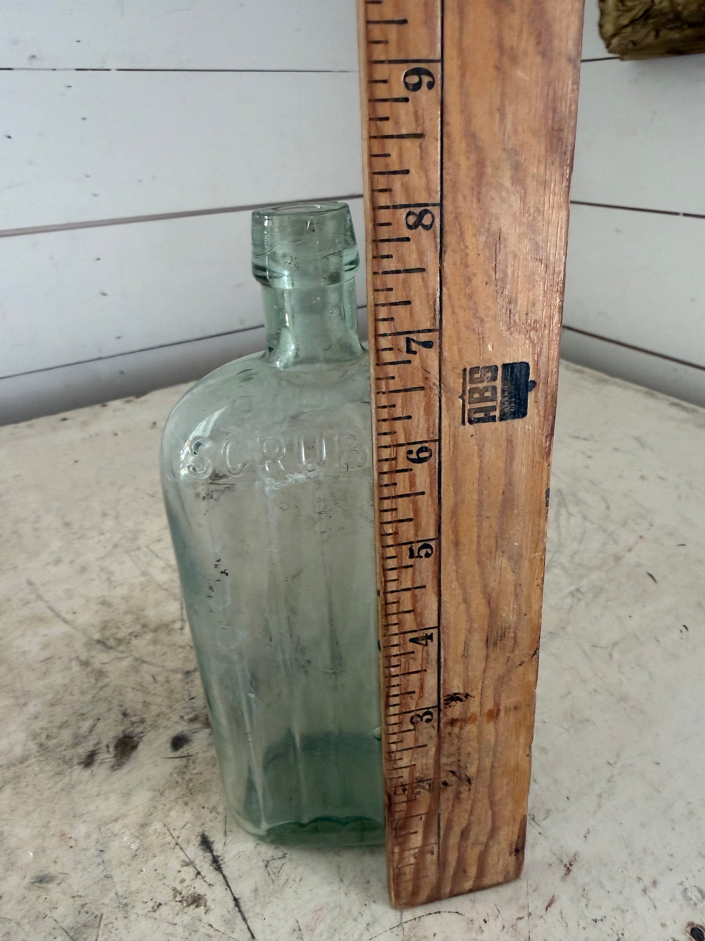 Antique Glass Scrubbs Medicine Bottle