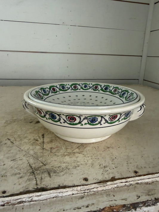 Early 20th Century Copeland/Late Spode ironstone strainer plate and bowl