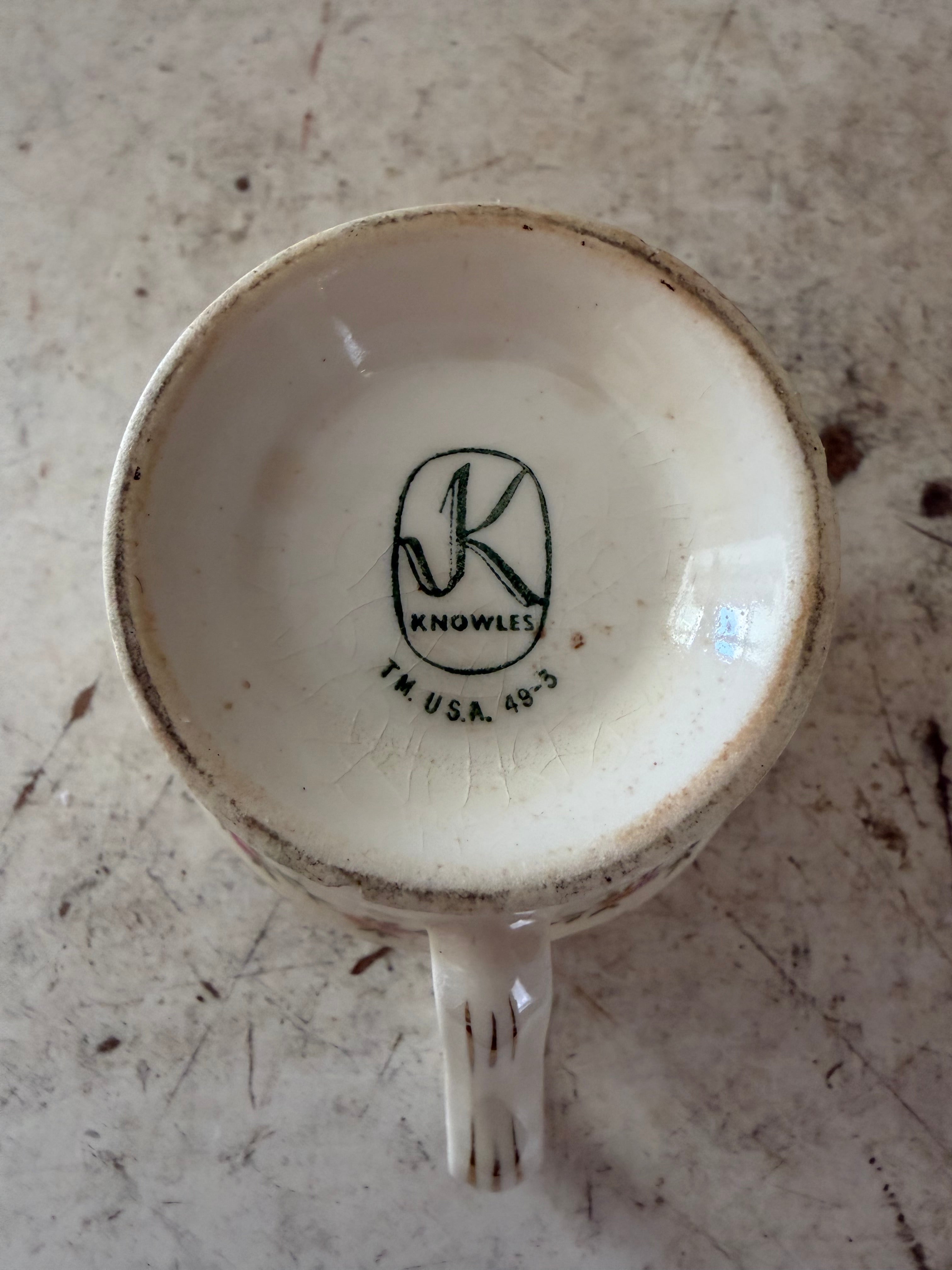 Vintage Knowles Creamer has small chip