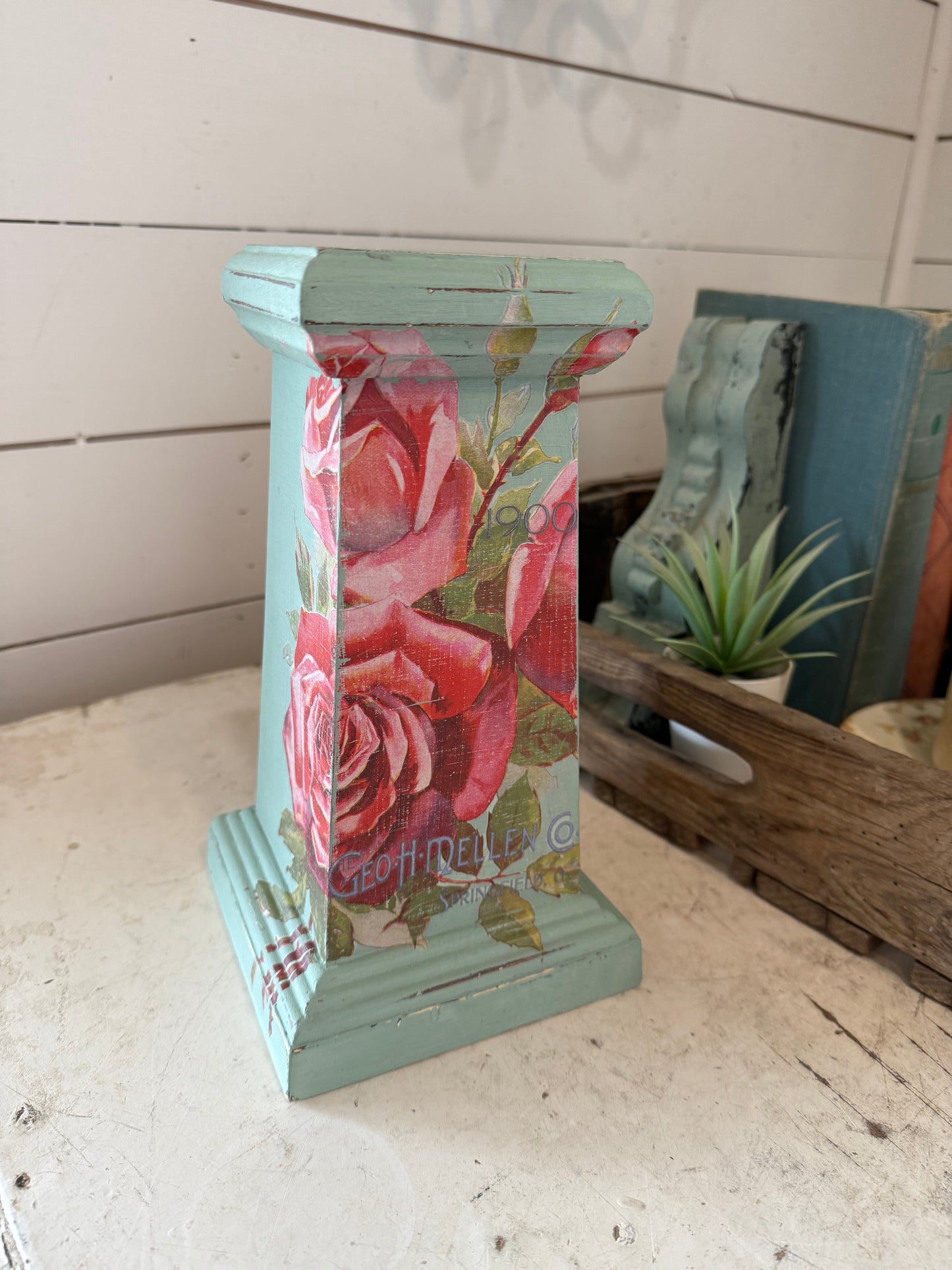 Rose Apothecary Hand Painted Candlestick