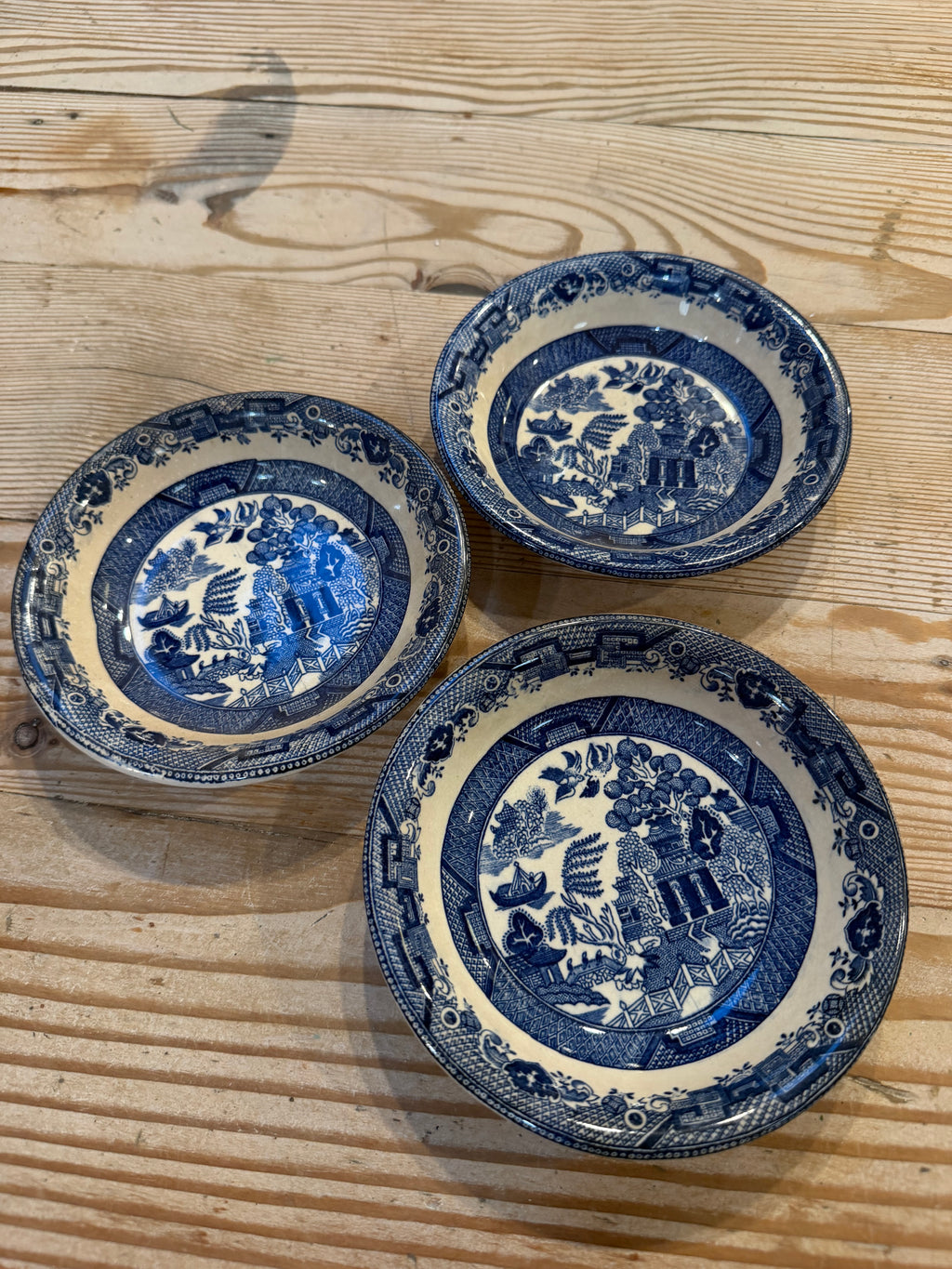 Antique blue Willow Bennett Ironstone bowl sold individually as is