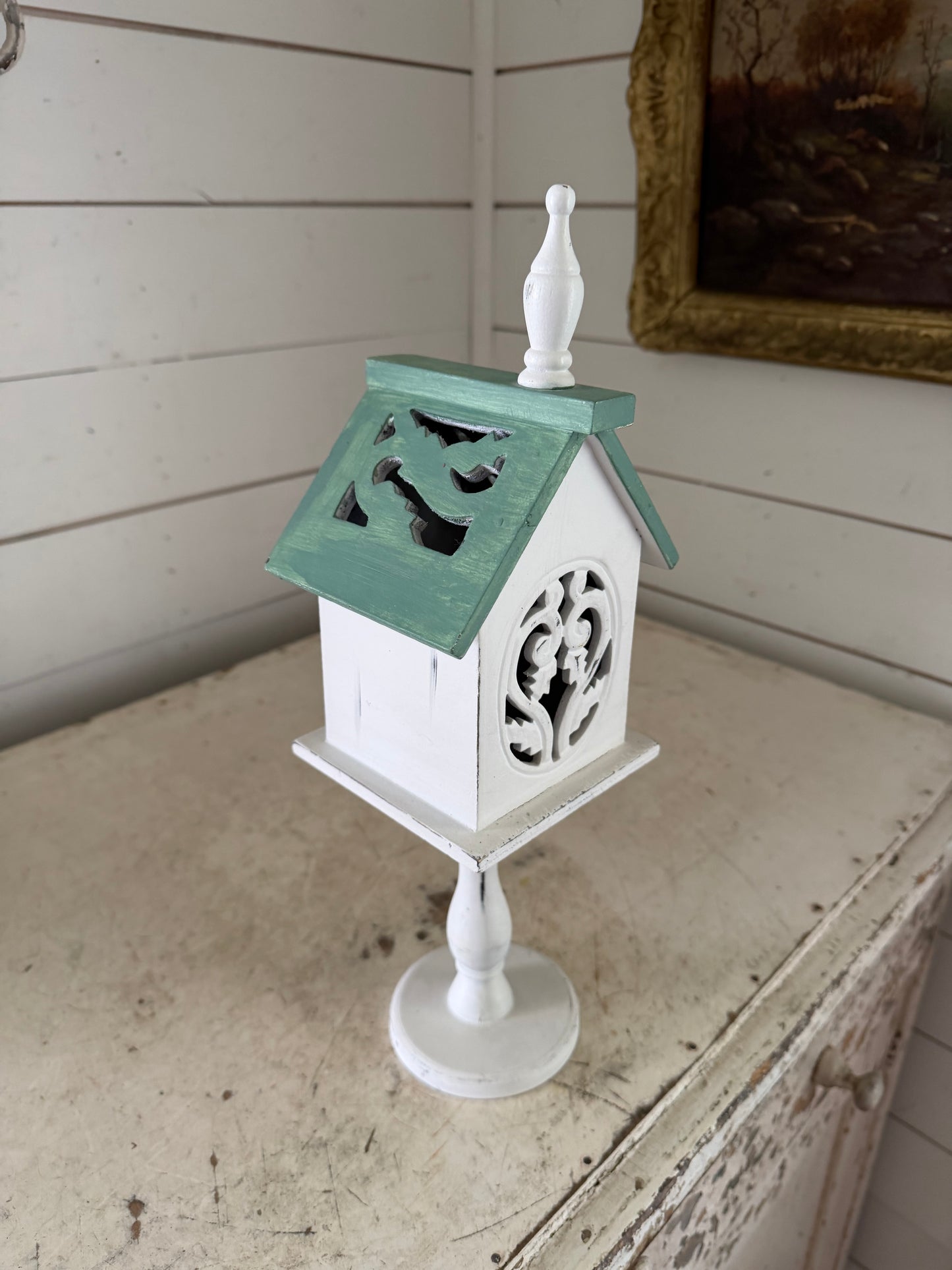 Decorative Wood Church Style Birdhouse - will get makeover