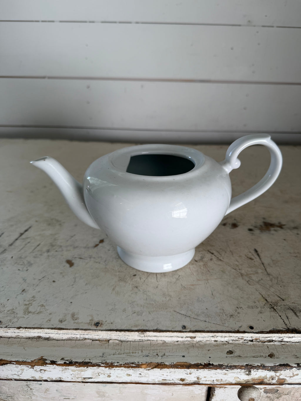 Porcelain de Paris White Tea Pot - Missing lid will get makeover
