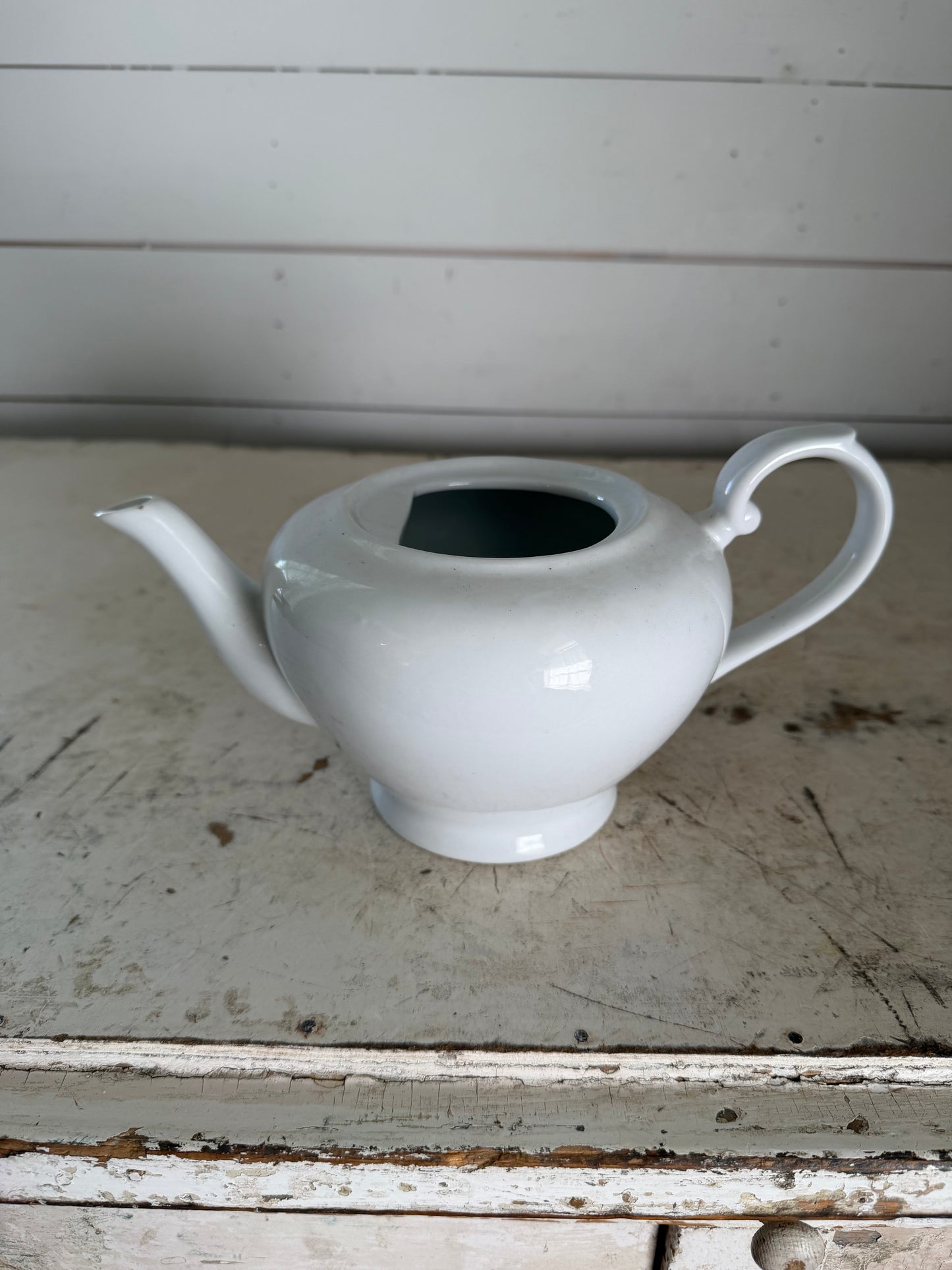 Porcelain de Paris White Tea Pot - Missing lid will get makeover
