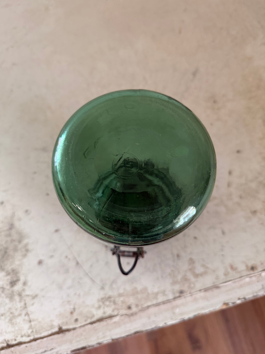 L’ideal 3/4 litre Antique Green Glass Hermetic Canning Jar