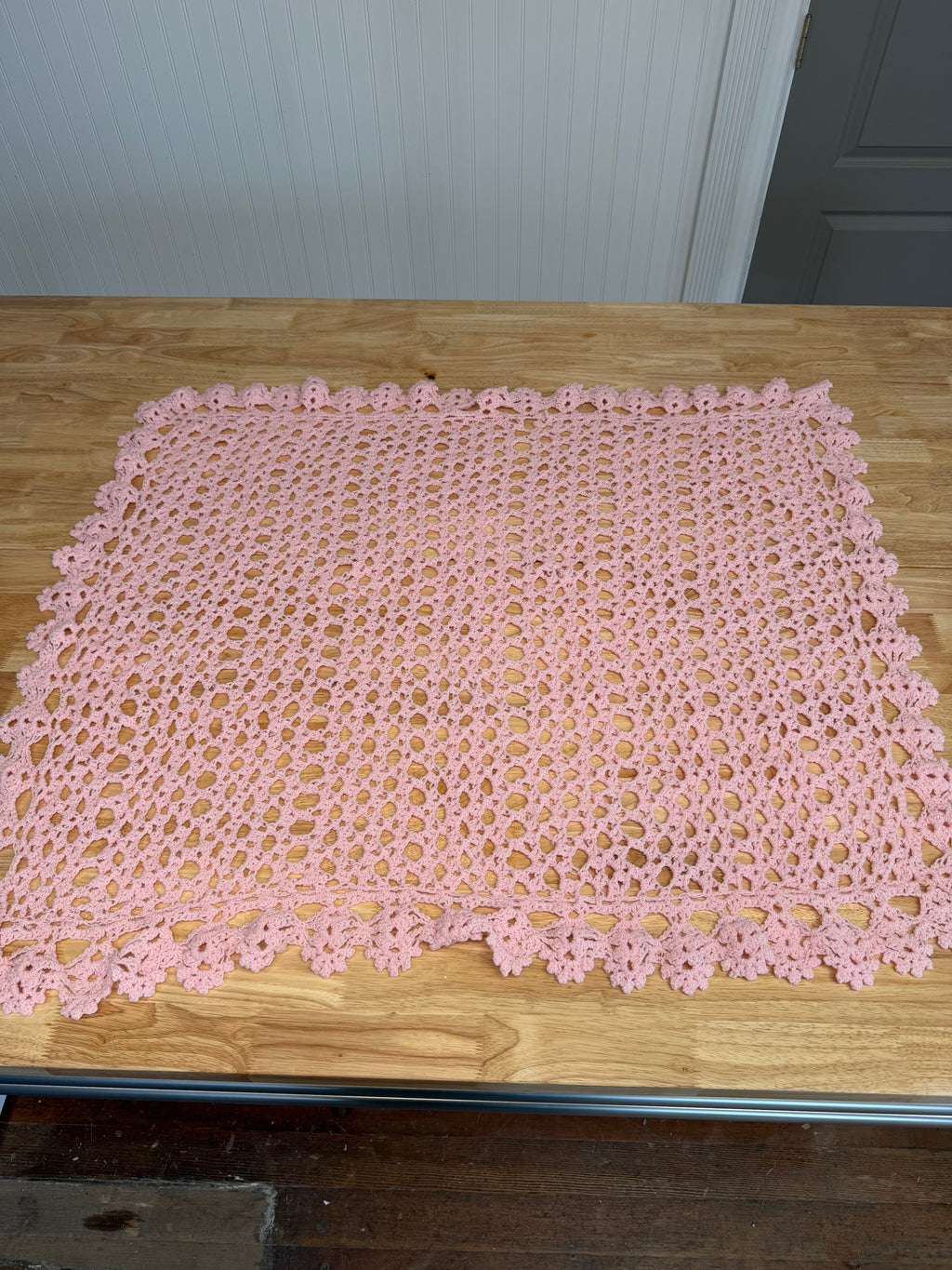 Pink Crochet Baby Afghan