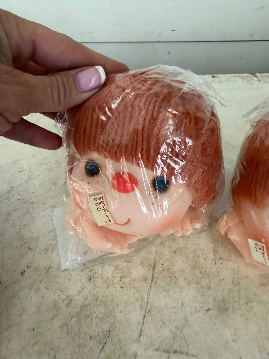 Vintage Doll Heads for Crafting Yarn Hair Ice Cream Dolls with Hands - sold individually