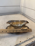 Vintage WM Rodgers Silver Plate 3 1/2” Tall Gravy Boat with base