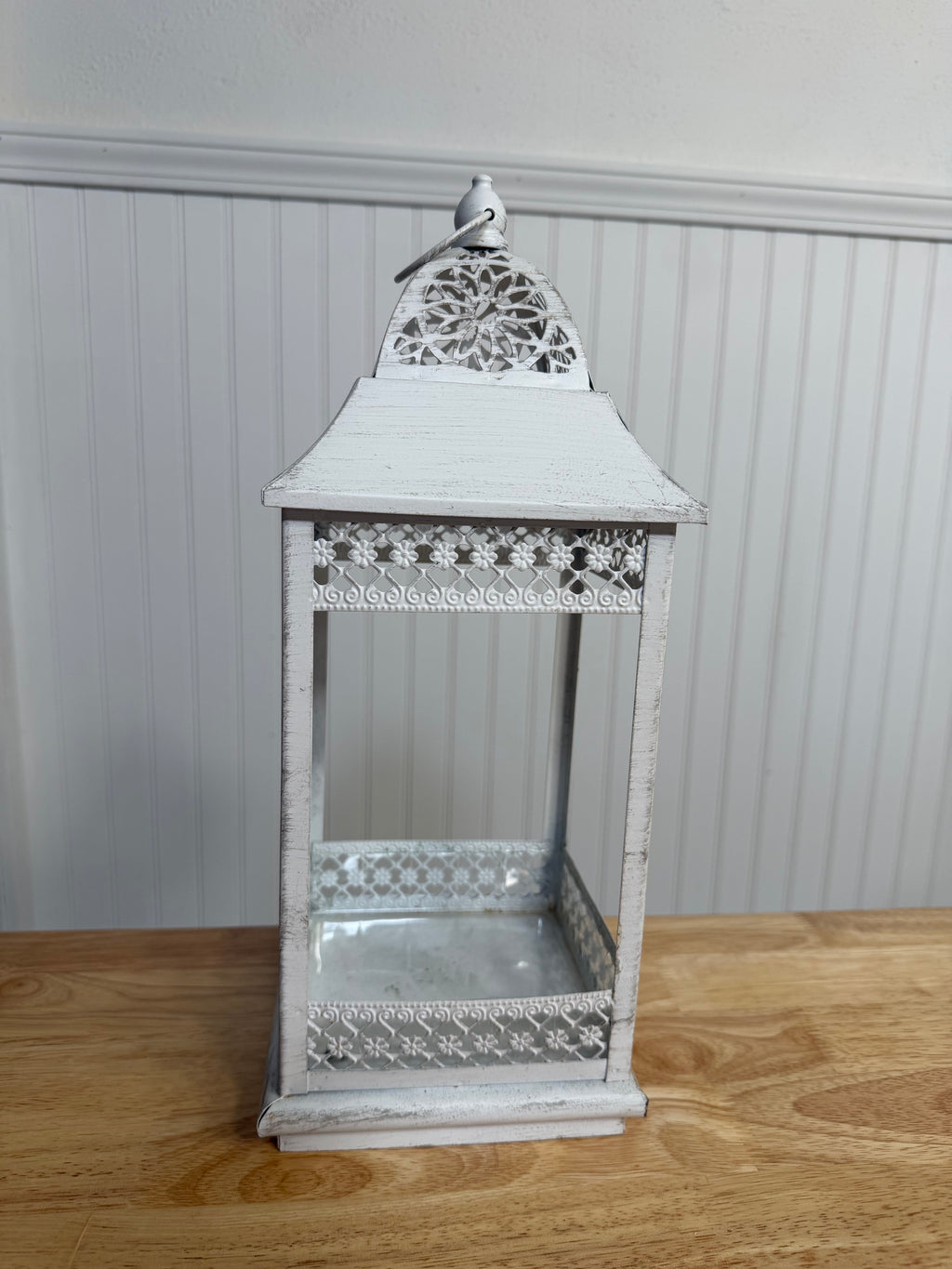 White Lantern with No Glass - Perfect for a Plant
