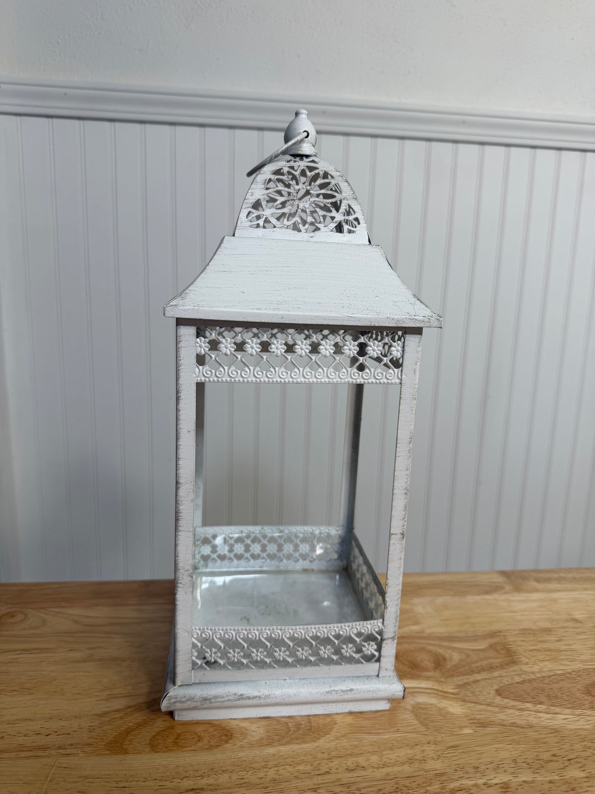 White Lantern with No Glass - Perfect for a Plant