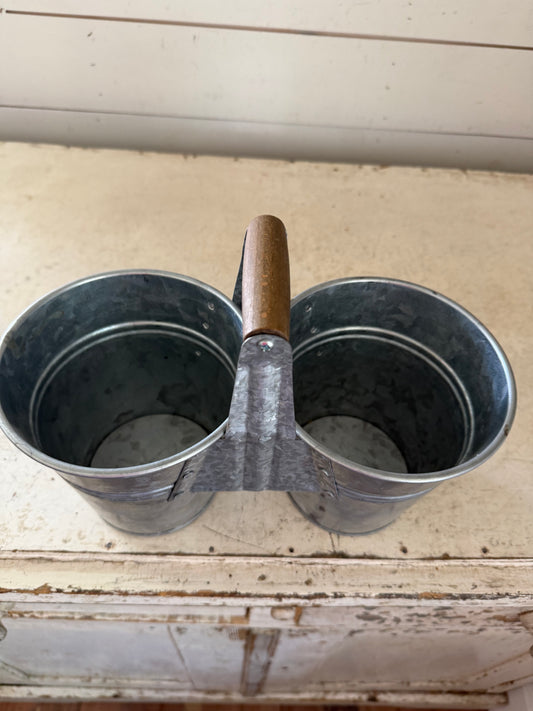 Galvanized double bucket with handle will get makeover