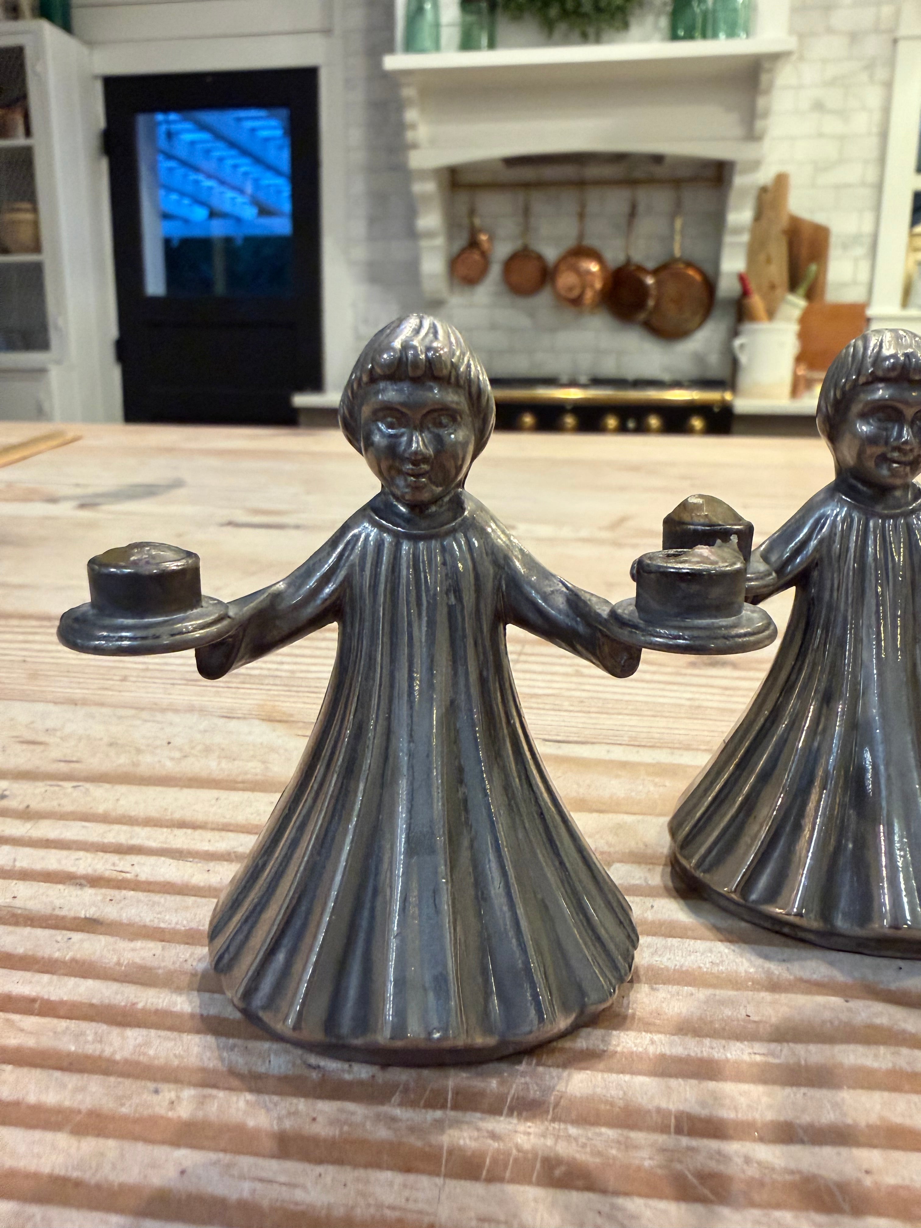 Vintage Choir Boy Figural‎ 3.5" Candle Holders (Pair)
