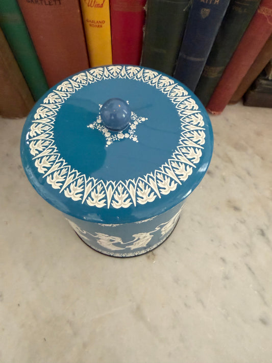 Wedgewood Dancing Greek Women Blue Retro Tin with lid