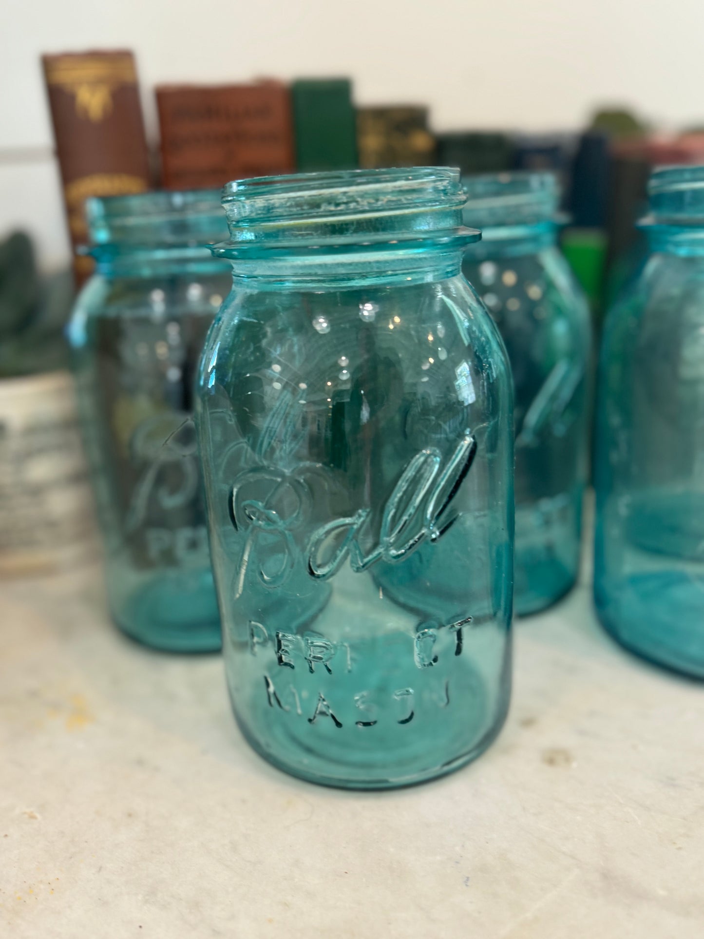 Antique Quart Ball Jar - Blue - Sold Individually