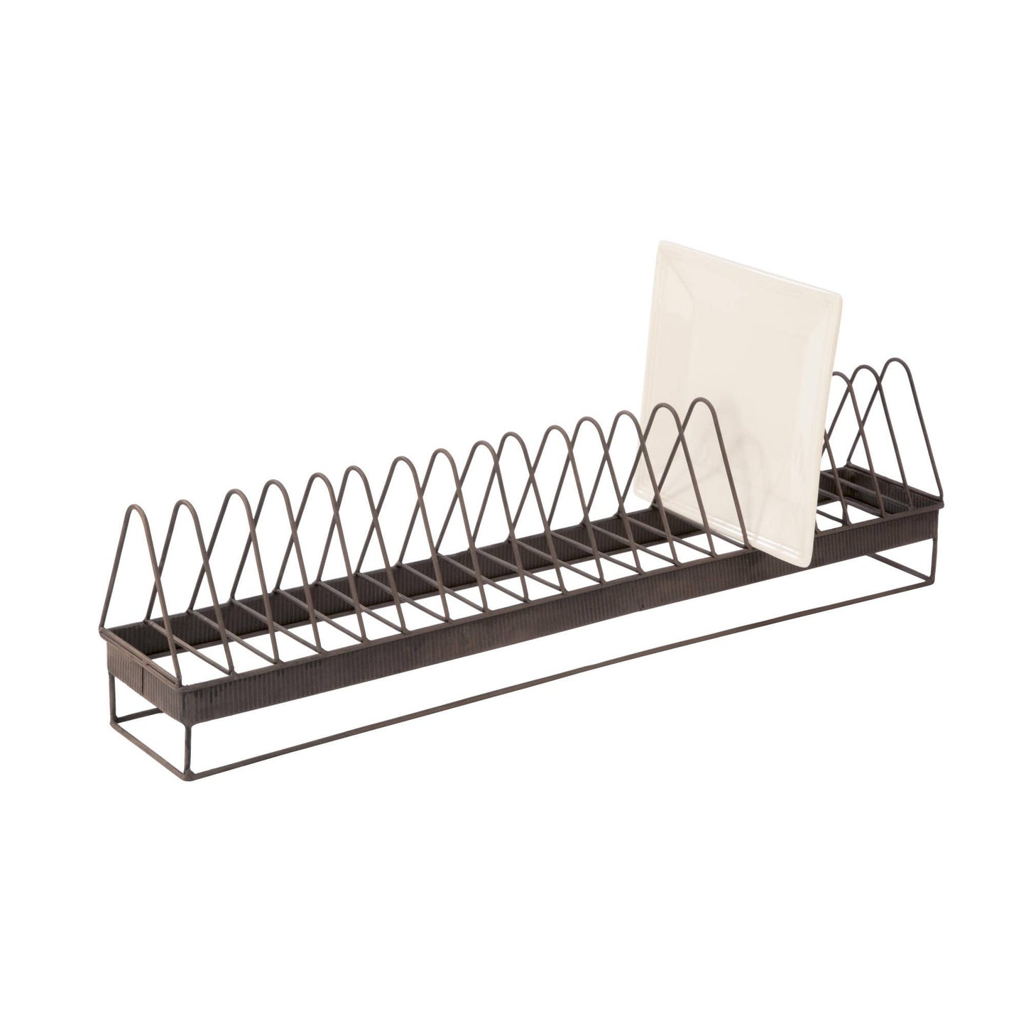 Elongated Plate Display Rack with 20 slots