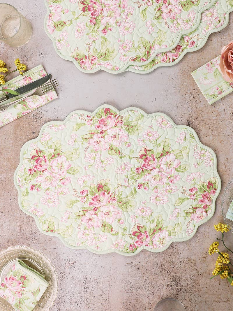 Apple Blossom Quilted Placemat sold individually