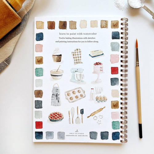 Cuaderno de ejercicios de acuarela para repostería