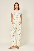 Polka Dot Relax Fit Denim Overalls