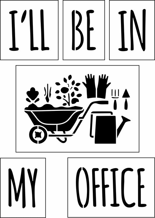 I'll Be In My Office Sign Bar Kit | JRV Stencil Designed by Debi from Debi's Design Diary