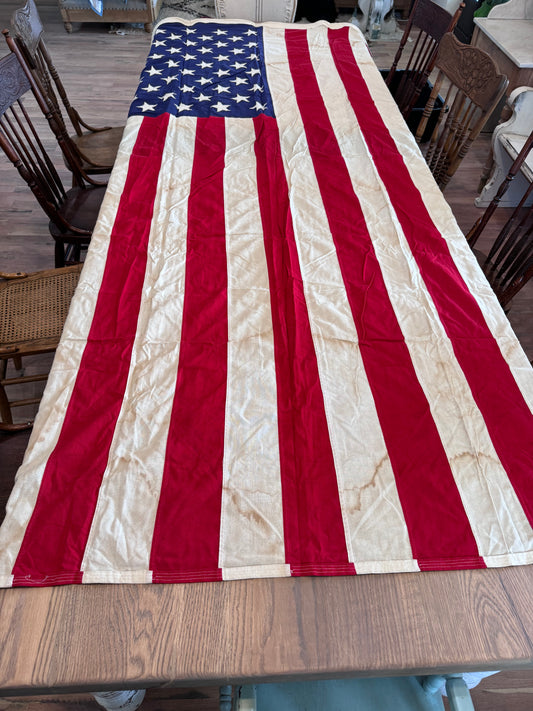 Fabric American flag With Sewn on Stars 5’x9’6”