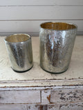 Crate and Barrel Mercury Glass Hurricane Candle Holder or vase sold individually
