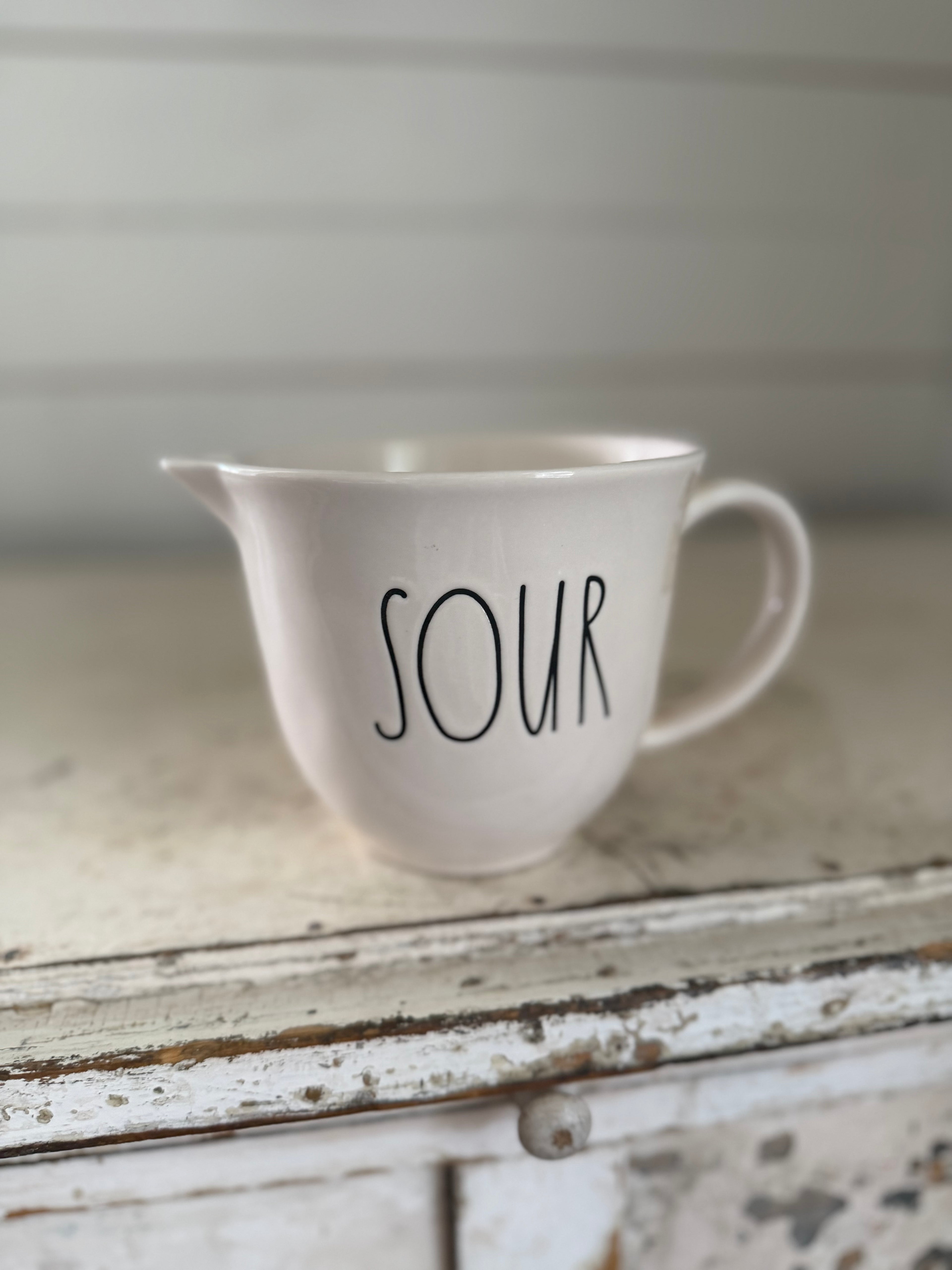 Rae Dunn Sour ceramic pitcher