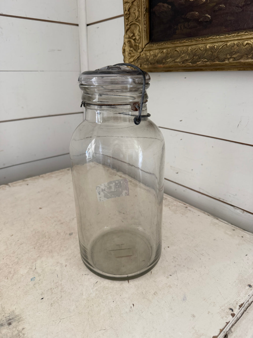 Large Clear Glass Antique canning Jar