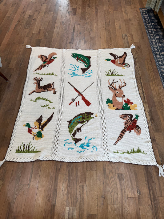 Handmade vintage hunting Afghan