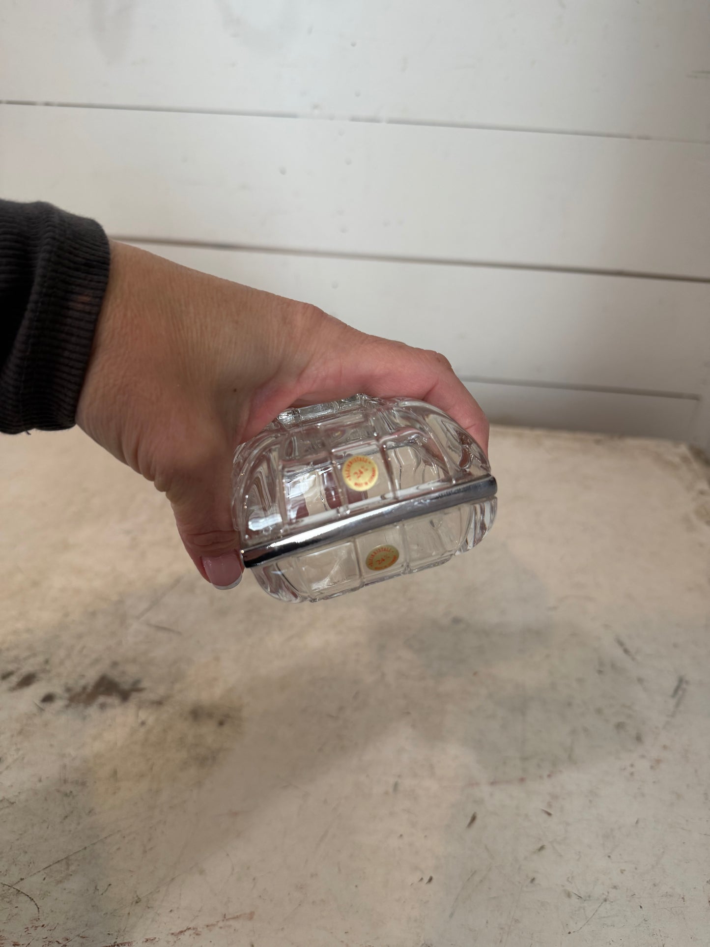 Crystal Vintage Bleikristall Trinket Box Made In Germany