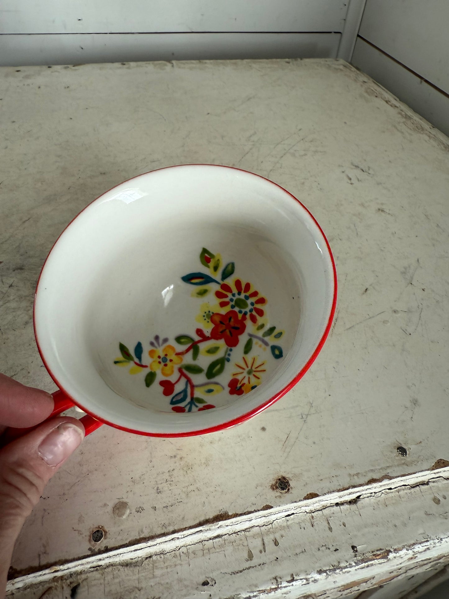 Anthropologie Multicolor Fun Floral Ceramic Mug