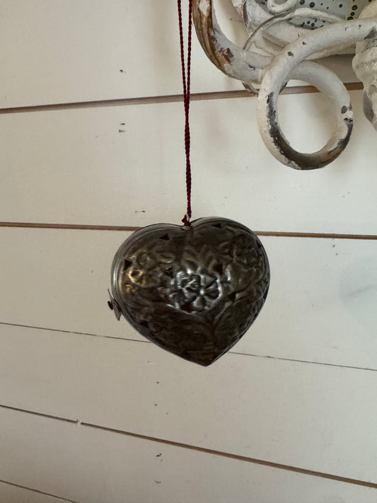 Antique Metal Heart Potpourri Holder With Latch