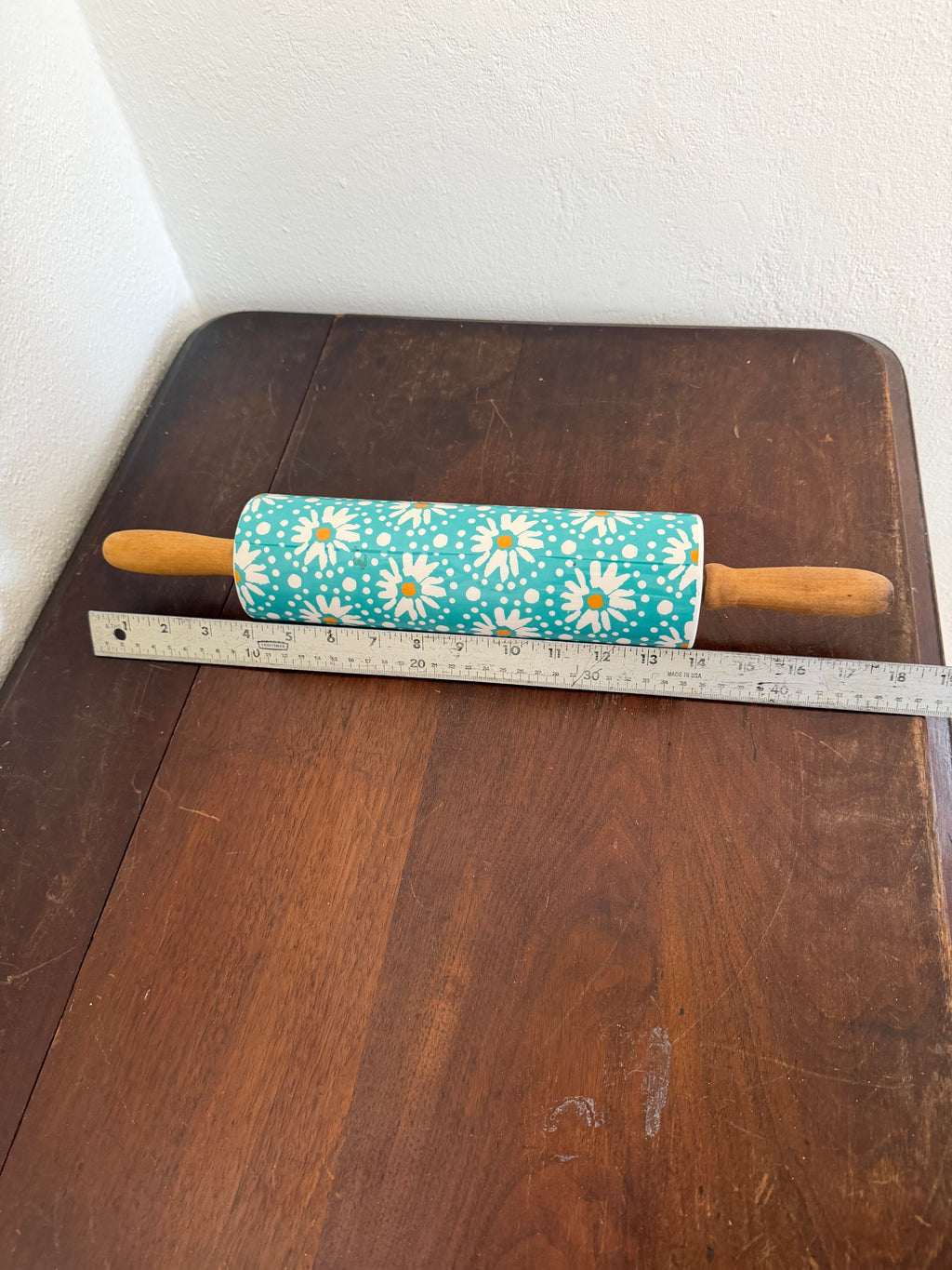 The Pioneer Woman Flea Market Floral Decal Rolling Pin with Wood Handle