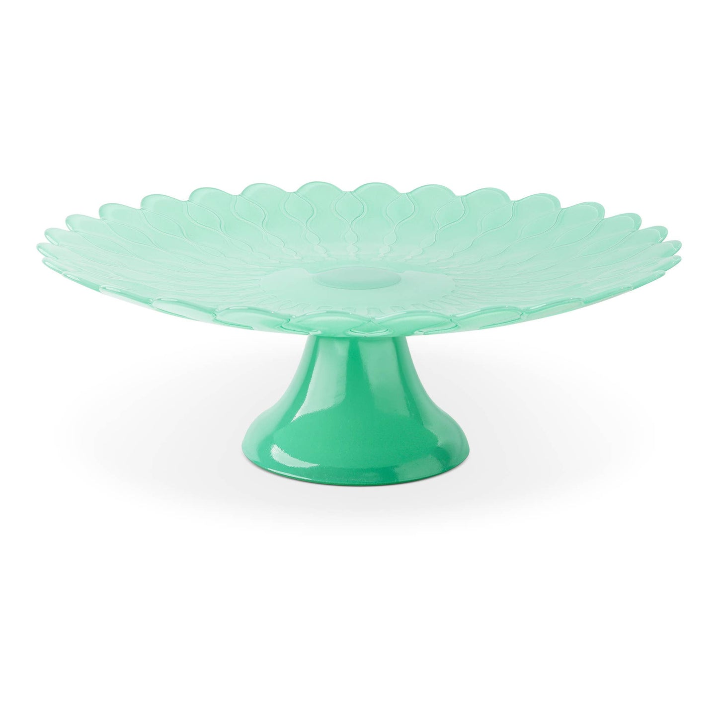 13" Scalloped Daisy Cake Stand - Guava