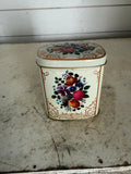 Vintage Cream Tin With Floral Design Made in England hinge isn’t attatched