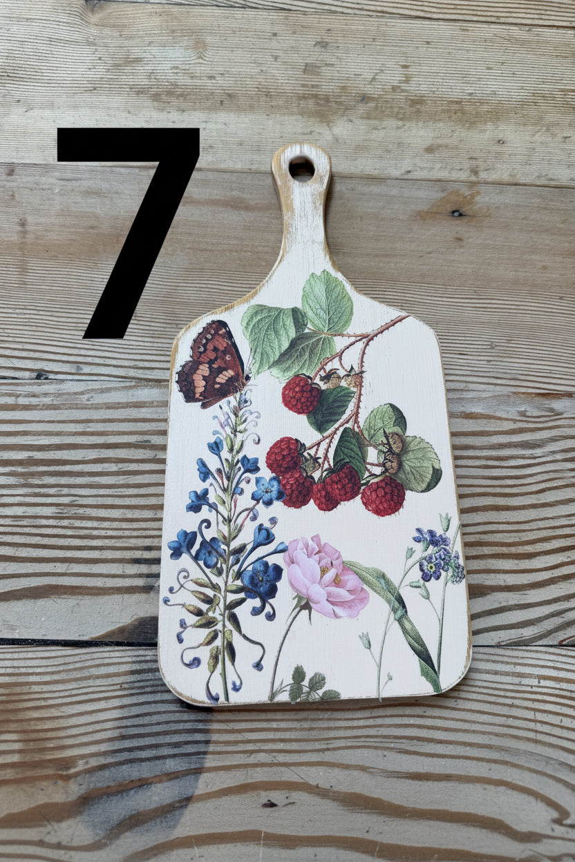 Hand-painted cottage cutting boards sold individually