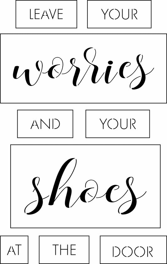 Leave Your Worries Sign Bar Kit | JRV Stencil Designed by Debi from Debi's Design Diary