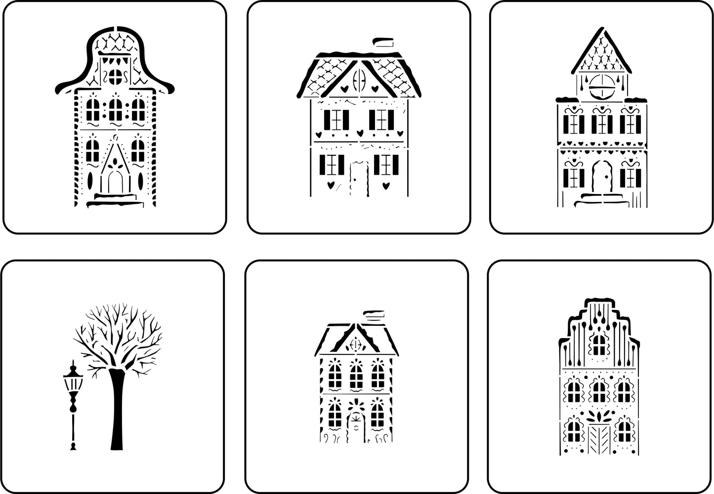 Christmas Village Houses | JRV Stencils