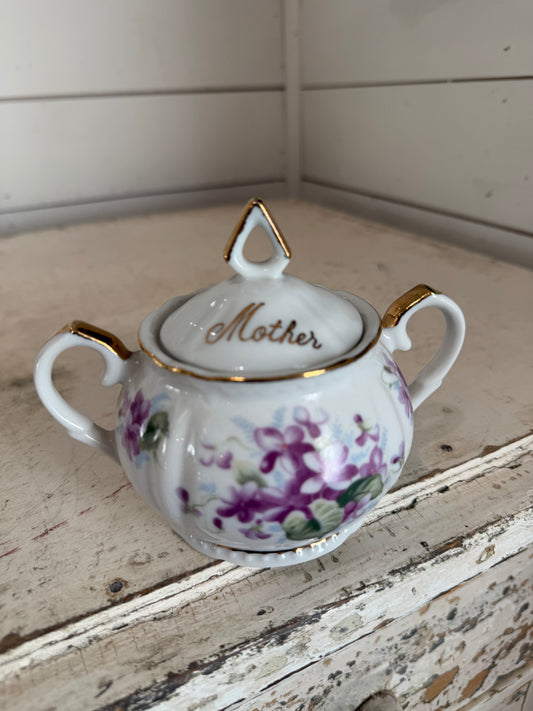 Vintage Mother Violet sugar dish