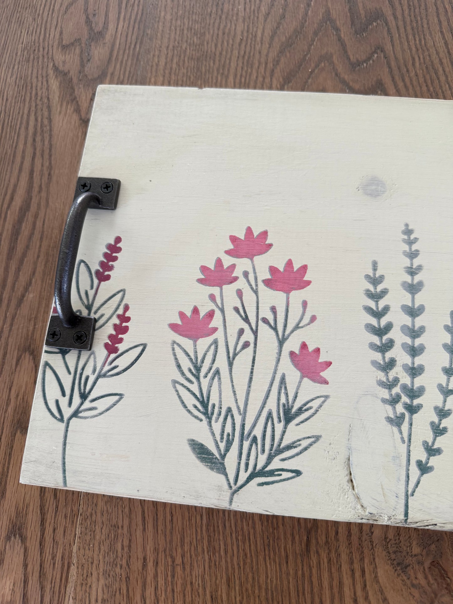 Hand Painted Floral Tray